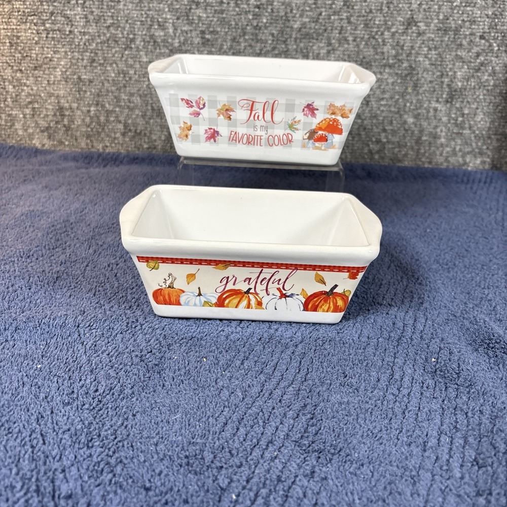 2~Royal Norfolk Harvest Mini‎ Loaf Pans~Fall/Grateful Theme